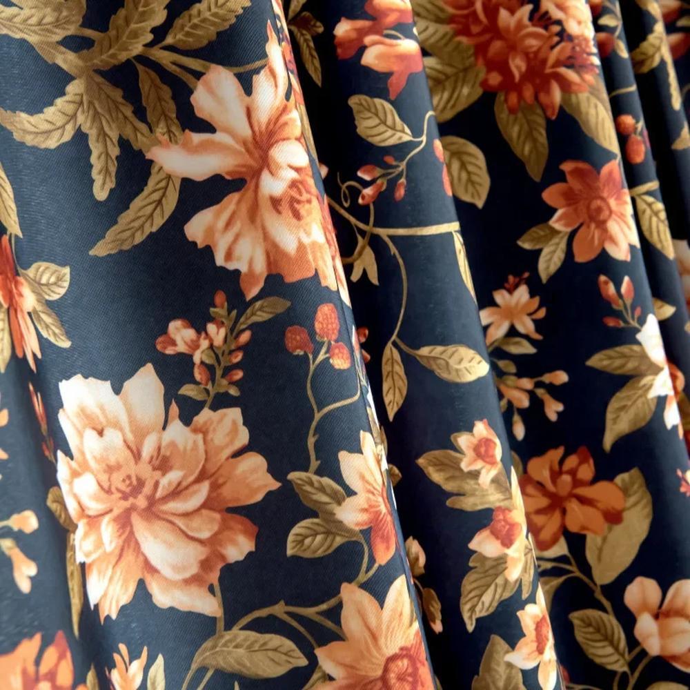 침실 거실 커튼 복고풍 미국 목가적 대형 꽃무늬 면 리넨 손으로 그린 인쇄 36,700원