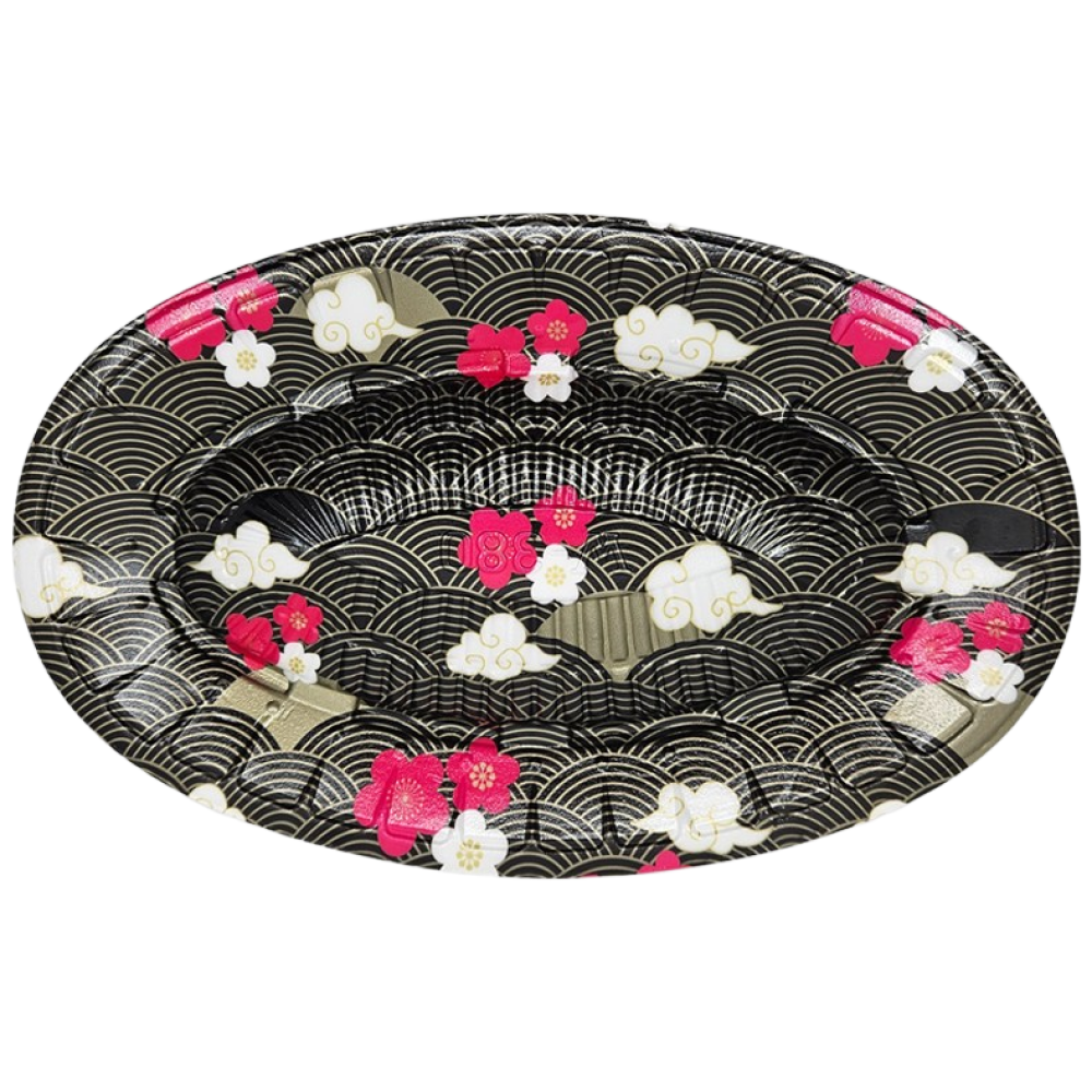 풍원 PSP트레이 발포트레이 꽃무늬 380타원형(3도) 스티로폼 일회용 회접시 용기, 1박스, 400개 139,900원