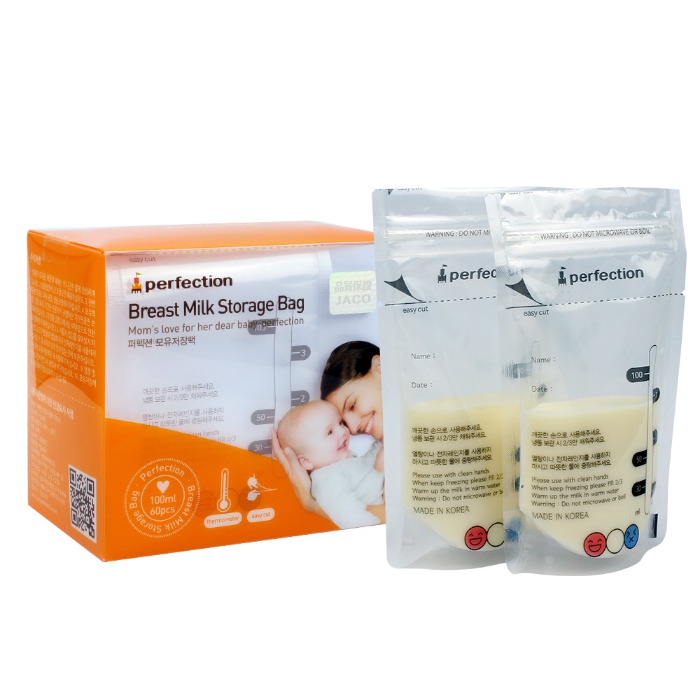 퍼펙션 국내 제조 일회용 변온 모유 초유저장팩 100ml, 60개입, 1개 5,900원