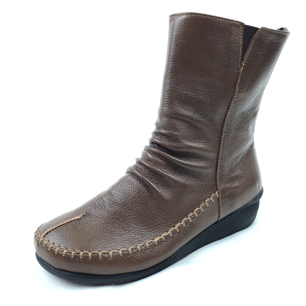 의정부수제화 소가죽 발편한 통굽 여성 봄 가죽부츠 여자 앵글 앵클 수제 반부츠 109,000원