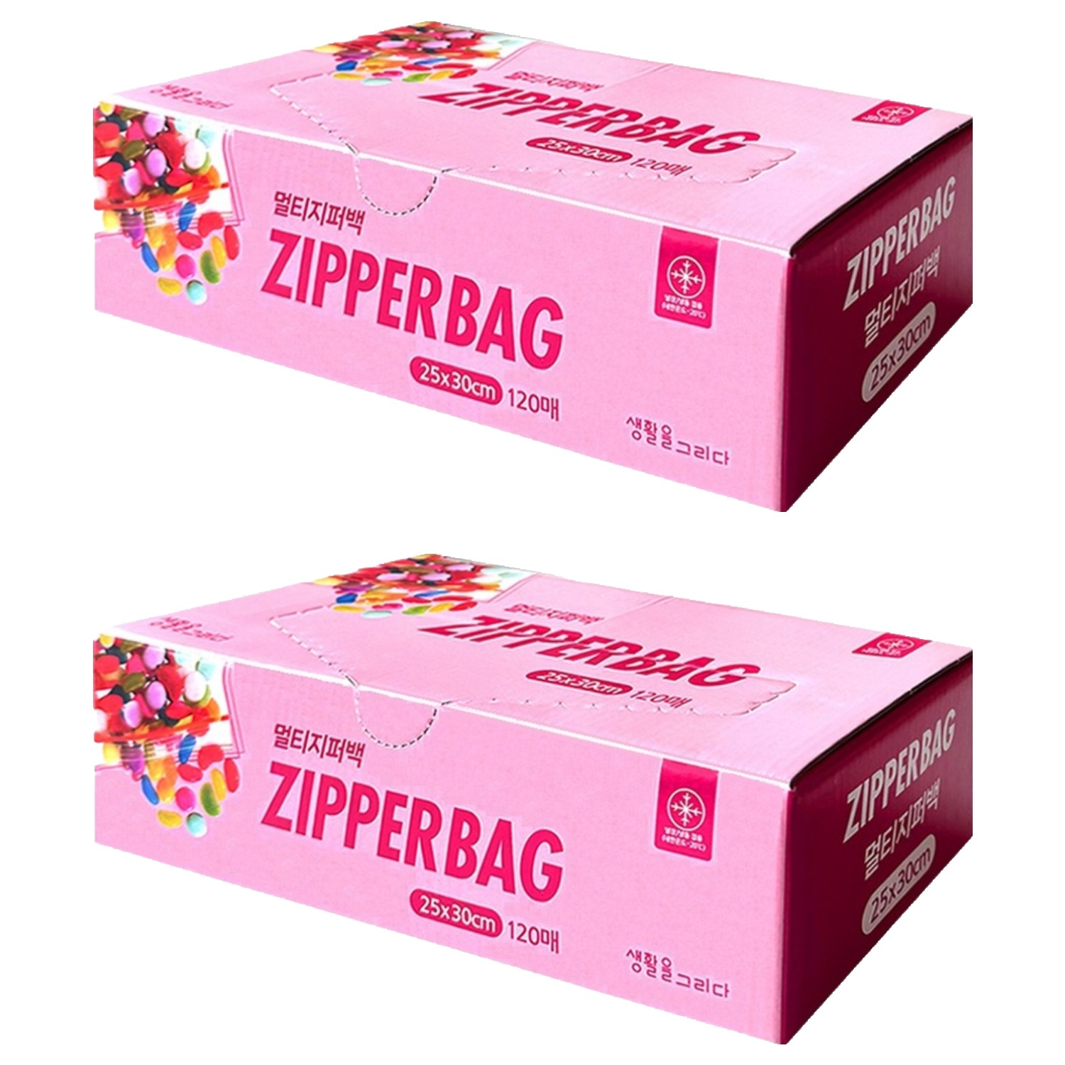 생활을그리다 투명 멀티 지퍼백, 대(L), 120개입, 2개 16,400원