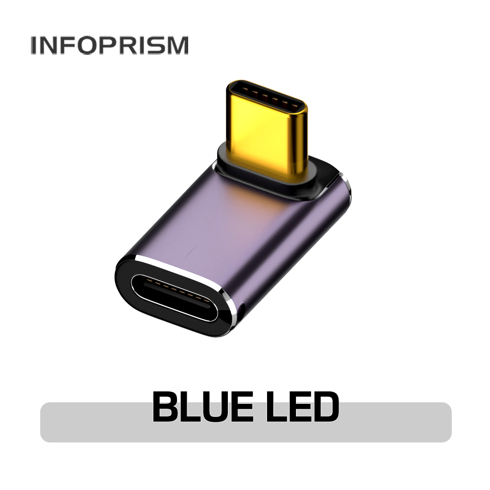 INFOPRISM / LED 점등 USB 4.0 C타입 PD 240W 40Gbps 썬더볼트 각도 변환 꺾임 젠더 90도 180도 L형 U형 ㄱ형 5,980원