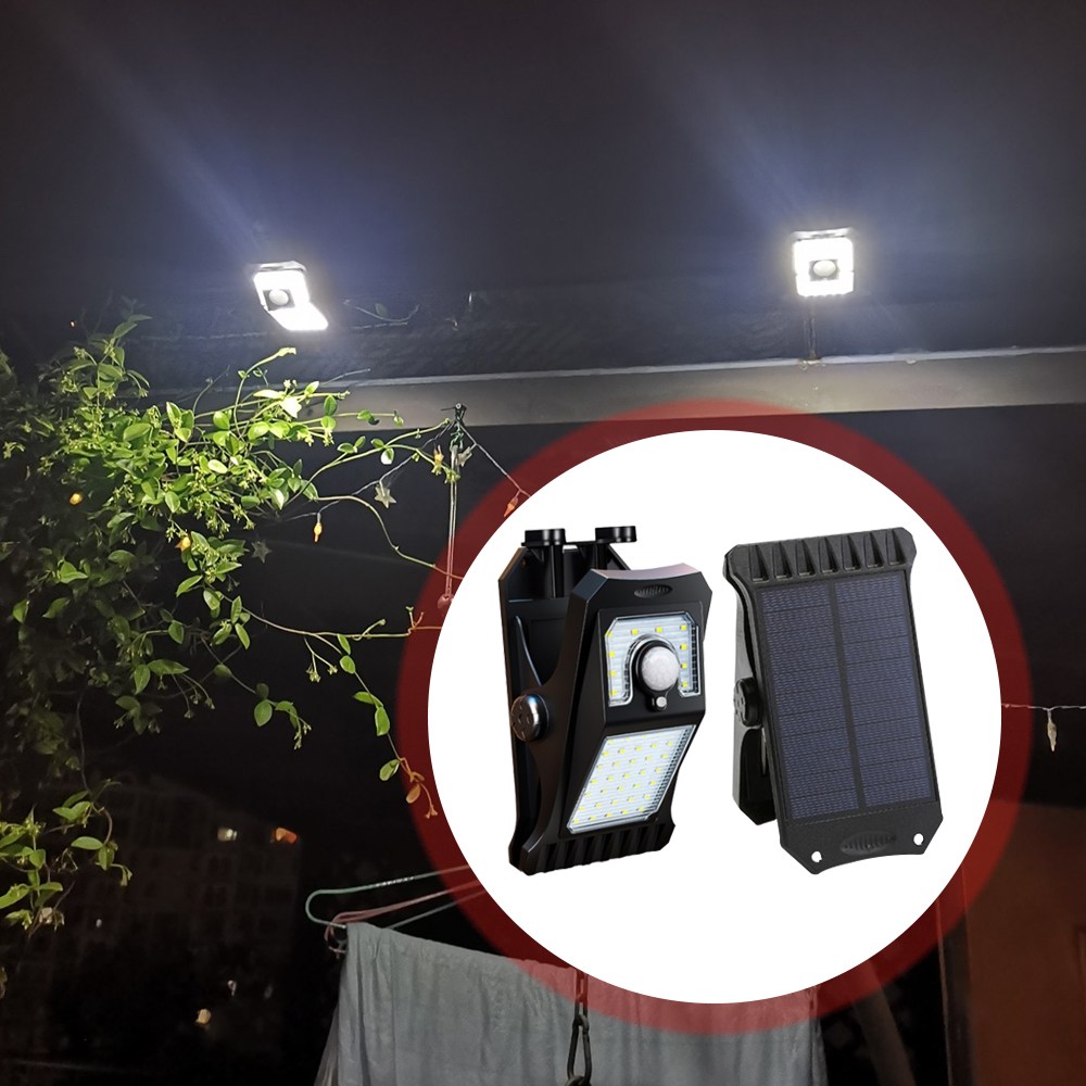 솔까든 태양광 휀스등 45LED 집게 센서등 실외 방수 휴대 가능 캠핑 차박 클립형 태양열 정원등 난간 조명 25,630원