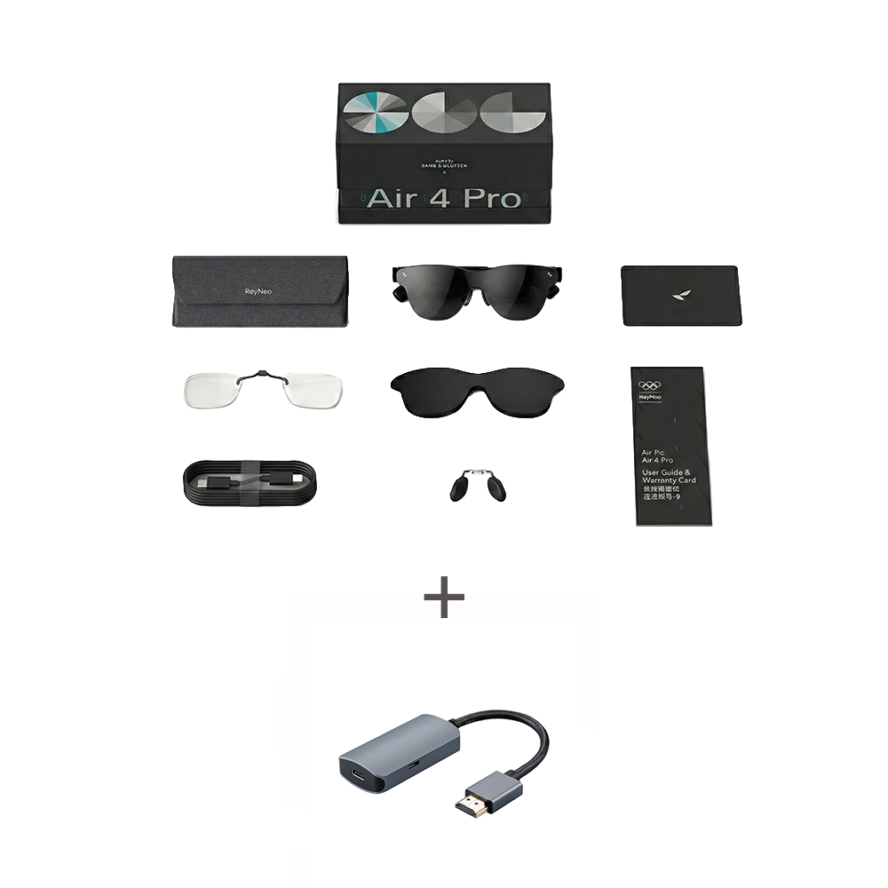 TCL RayNeo Air4 Pro + HDMI 어뎁터[공식스토어] / AR글래스 / Bang Olufsen Audio / HDR지원 / 스마트안경, 1개, RayNeo Air4 Pro/XRGF39 519,000원