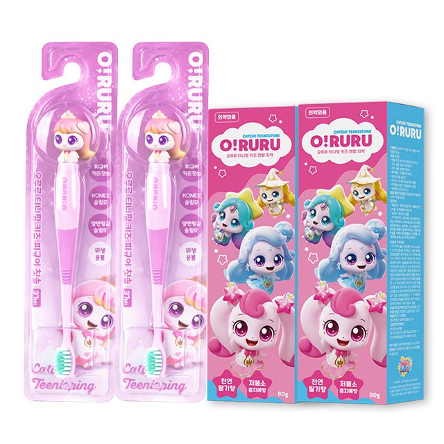 캐치티니핑 어린이 치약1개+칫솔1개 세트, 2세트 17,000원