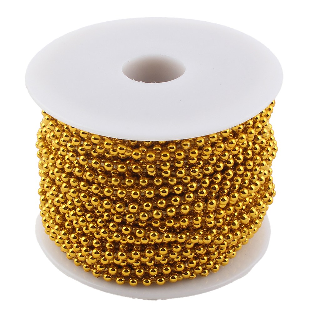 구슬줄 진주줄 비즈체인 3mm-27m 만들기재료, 1개, 구슬줄3mm(골드) 4,900원
