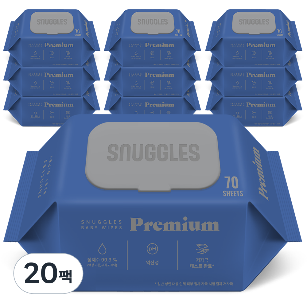 스너글스 프리미엄 유아용 피부 저자극 인증 고평량 아기물티슈 엠보싱 캡형 20,350원