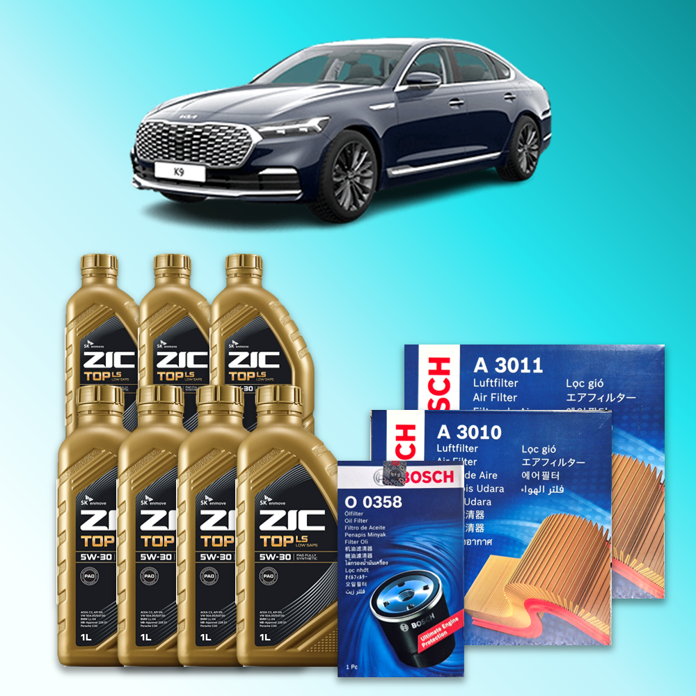 더 뉴 K9 (RJ) 3.3터보 가솔린 엔진오일세트 SK 지크 탑 LS 5W30 (ZIC TOP LS) 137,500원