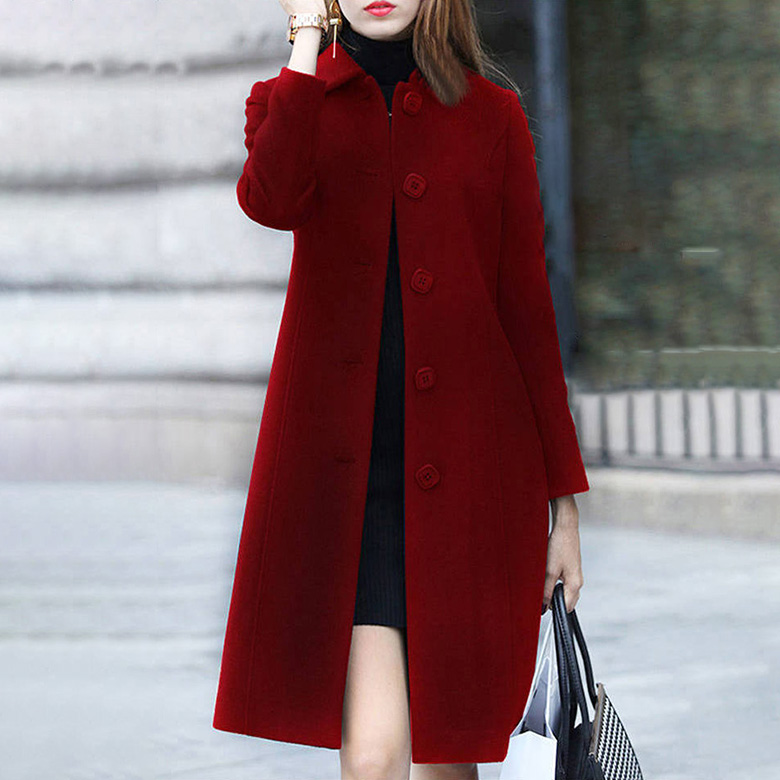 ORZQU 가을 겨울 여성 도톰 모직 롱 슬림 코트 26,700원