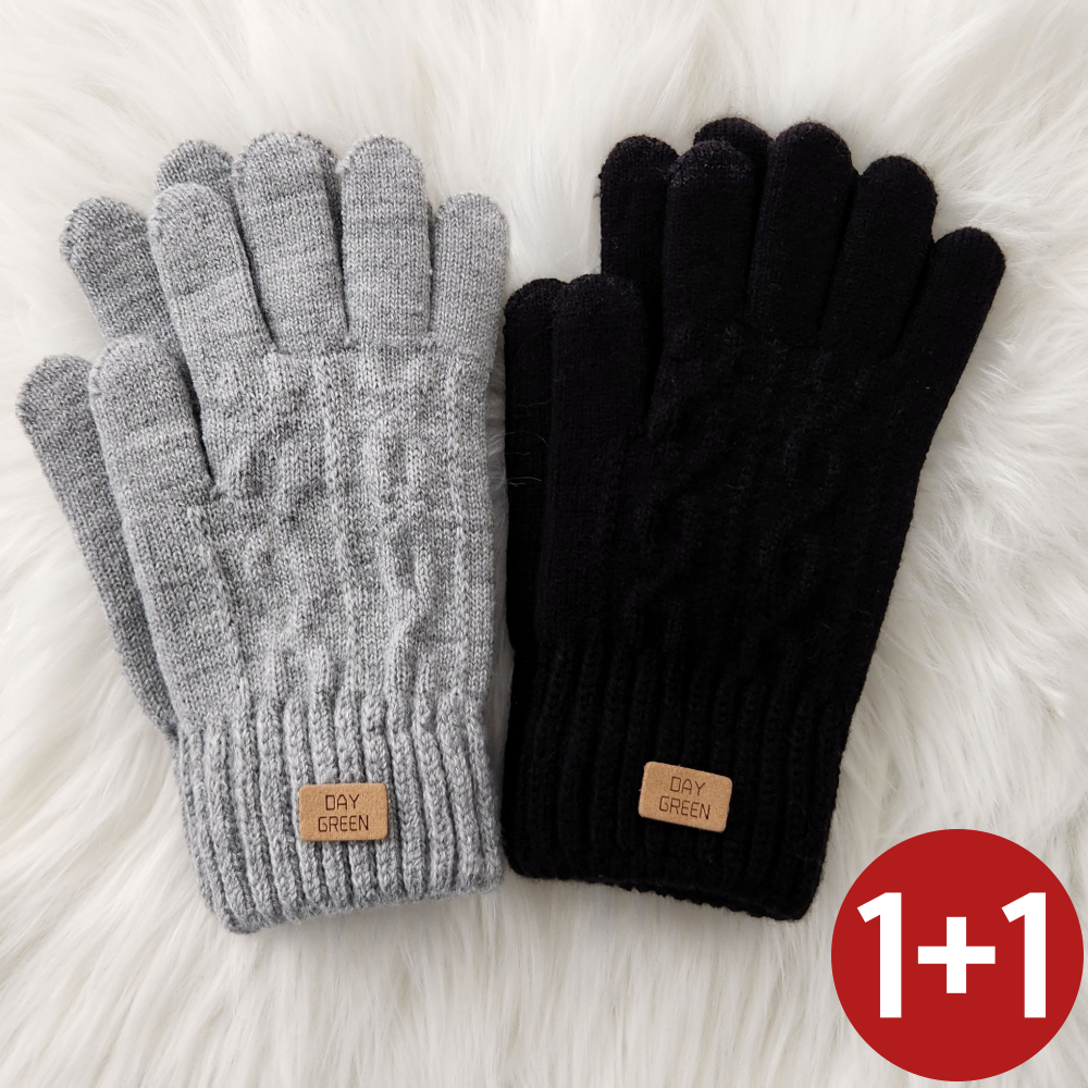 데이그린 커플 니트 꽈배기 터치 장갑 1+1 7,900원
