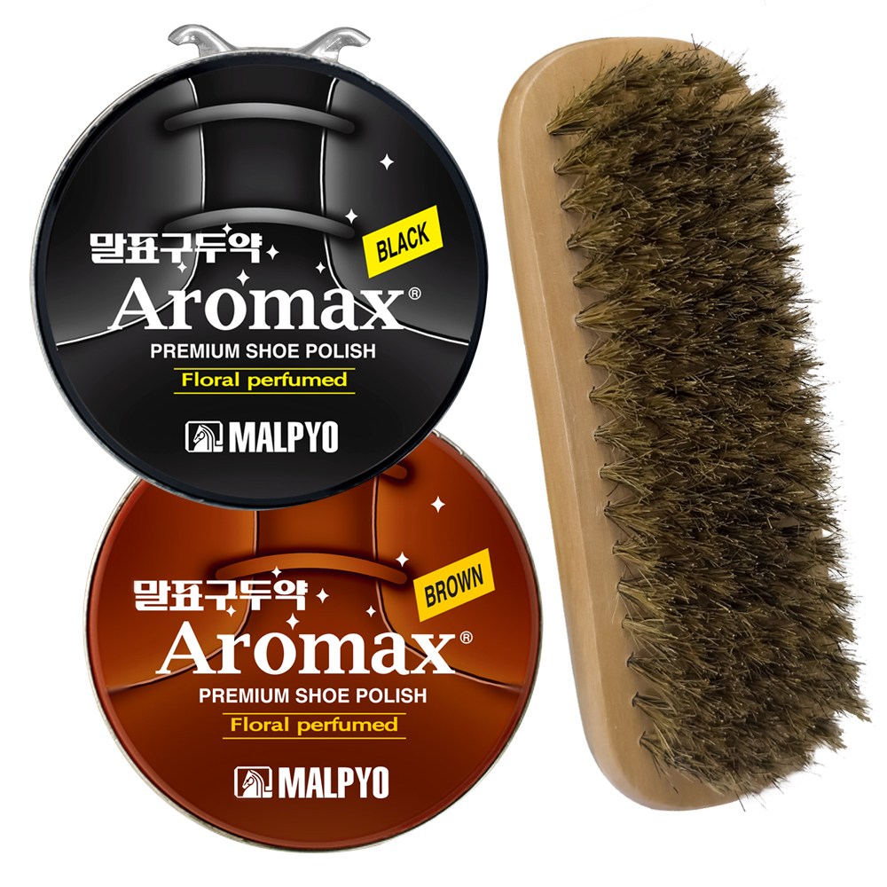 말표구두약 블랙(1개)+브라운(1개)+구둣솔(1개) 세트 13,900원