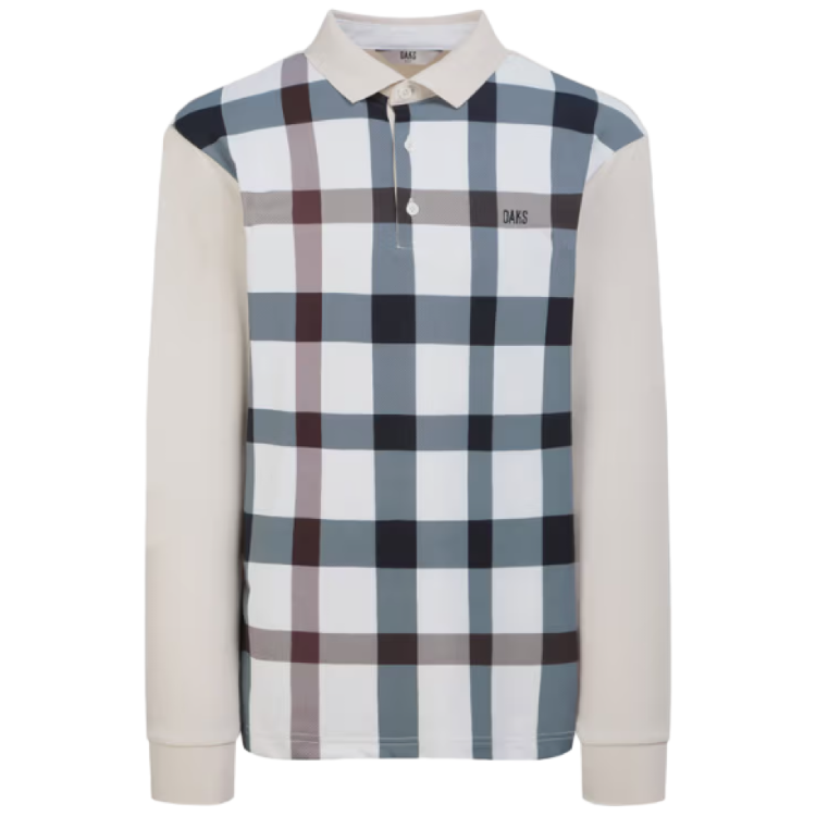 닥스 신축성 좋은 남성 전면 체크 긴팔 카라 티셔츠 145,000원