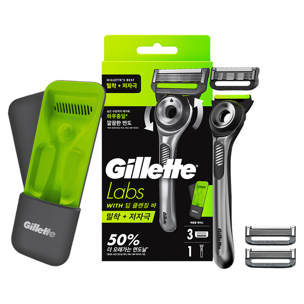 질레트 딥 클렝징 바 면도기 핸들 + 면도날 3p + 케이스 세트 34,570원