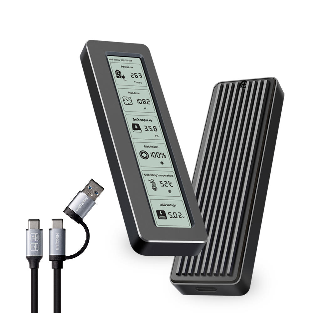 유니콘 LCD A+C타입 M.2 NVME SSD 10G 외장하드케이스 MSD-L60, 1개 34,800원