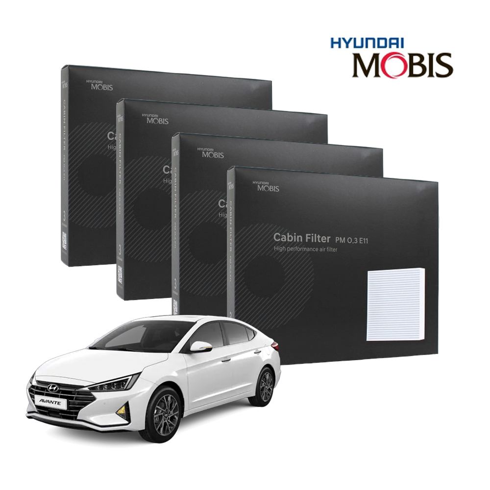현대모비스 정품 프리미엄 에어컨필터 2년분 4개입 아반떼AD 전용 2015년~2019년식 적용 49,900원