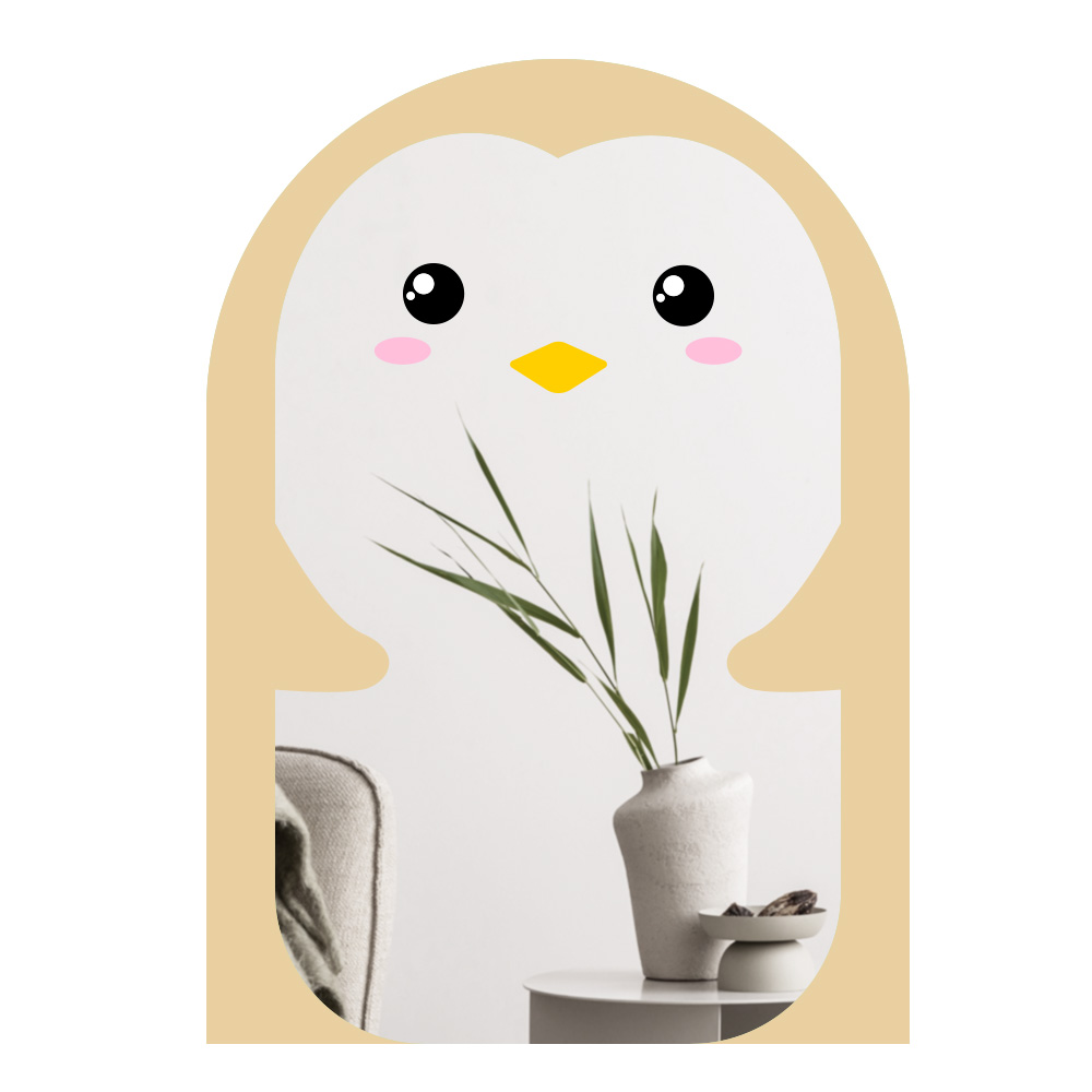 디자인 팽귄 동물 거울 붙이는 아치형 어린이 유아 캐릭터 거울, 베이지 97,000원