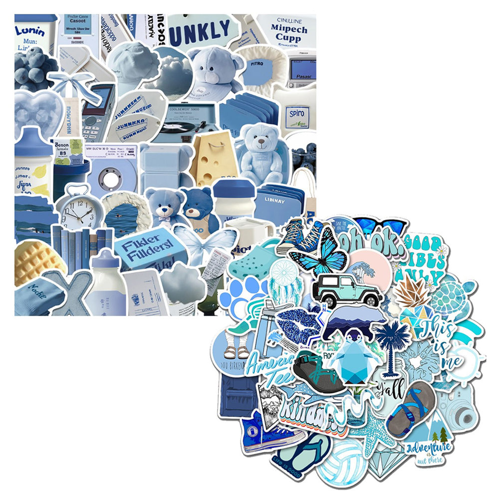 올리브파티 감성 캐리어 노트북 여행 방수 스티커 2종 세트, 블루베어 + 블루아이스, 1세트 12,320원