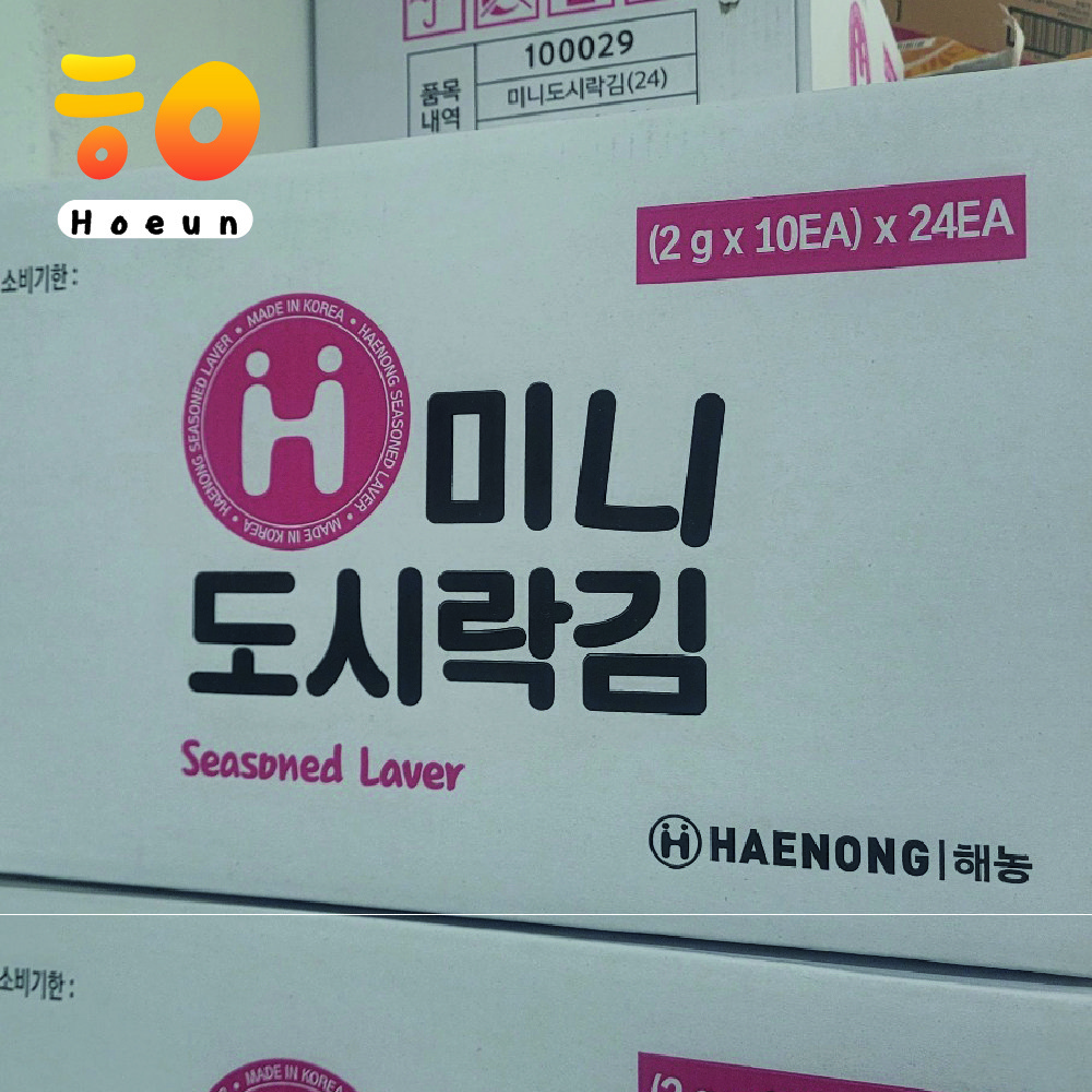 해농 미니도시락김 2g(8절6매) 240봉 / 1박스 36,000원