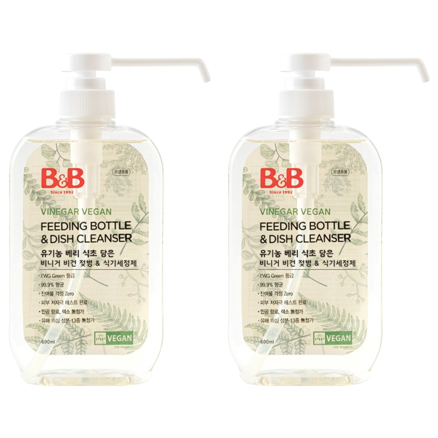 비앤비 베리 식초 담은 비건 젖병 & 식기 세정제 용기형 17,880원