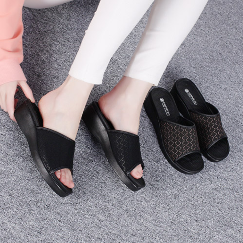 행텐 국산 이중쿠션 통굽 발편한 사무실 슬리퍼 뉴레몬 5cm 17,800원