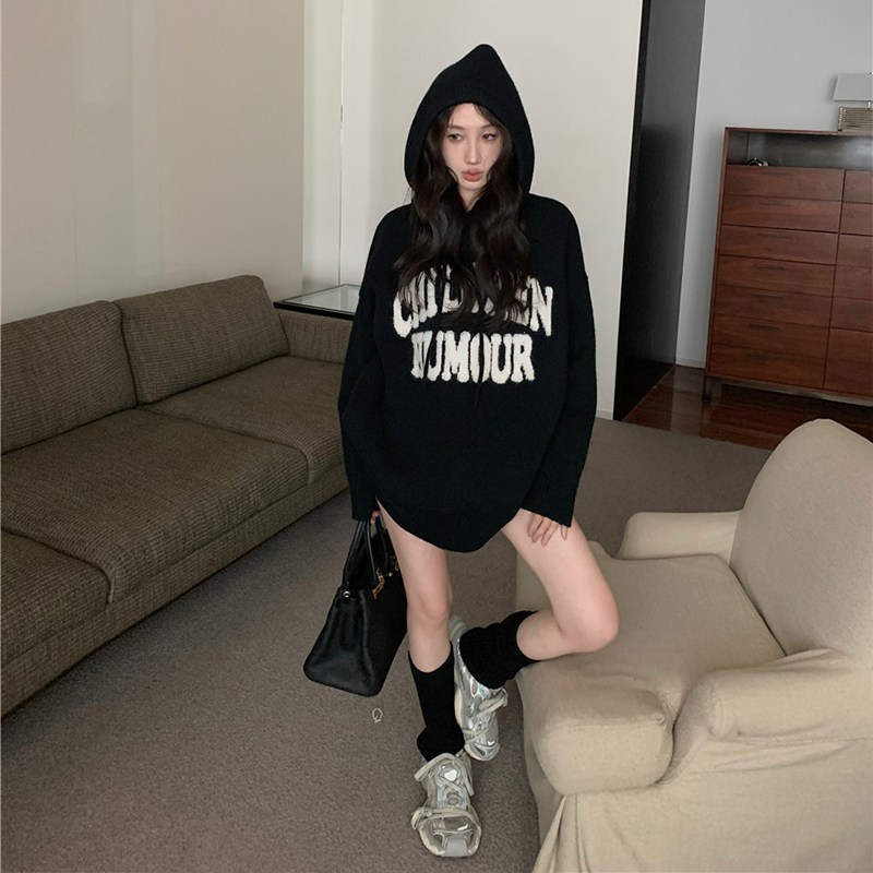 KDNC 여성 후드 니트 티셔츠 봄가을 이너 니트 22,500원