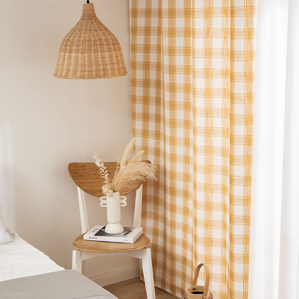 사라하우스 린넨 양면체크 가리개커튼 24,950원