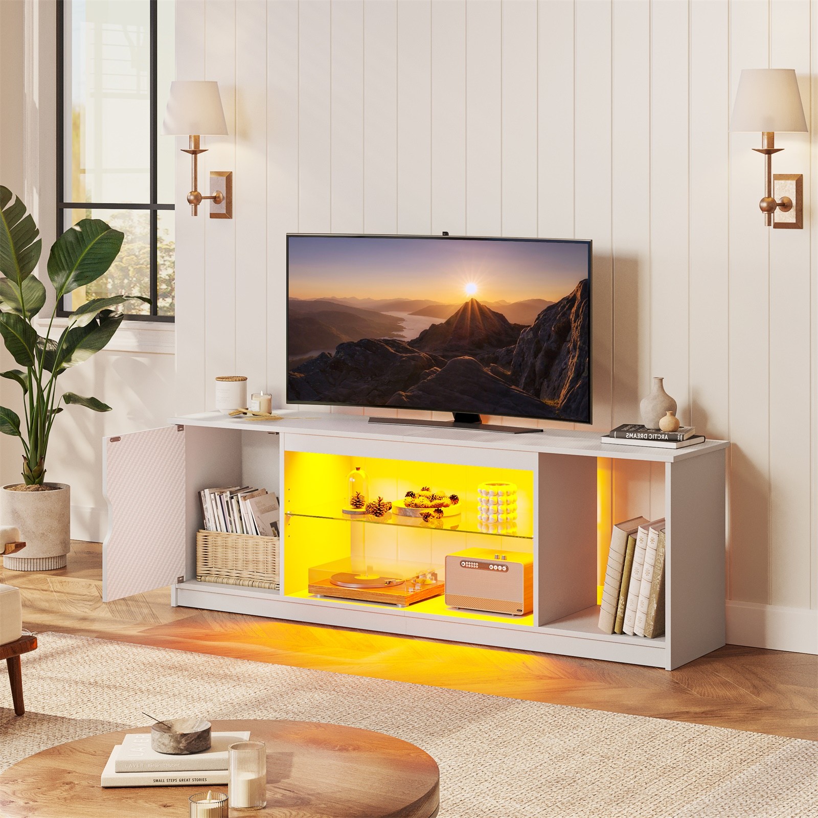 Bestier 티비다이 PS5용 TV 수납 받침대 RGB 라이트, 화이트 131,900원