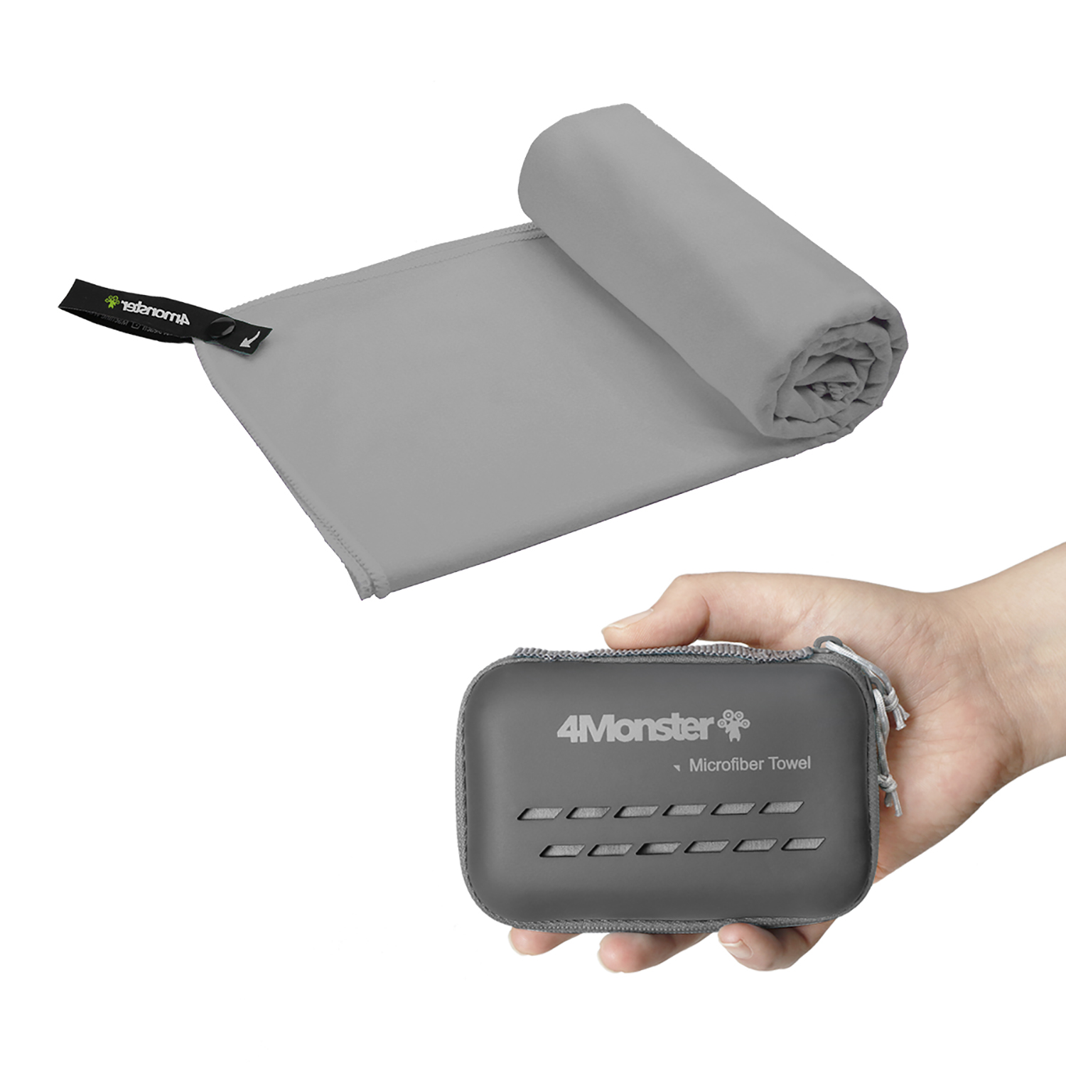 4몬스터 마이크로화이바 등산 수영 여행 스포츠 습식 건식 극세사 다용도 타월 50 x 100 cm M +  EVA케이스 21,600원