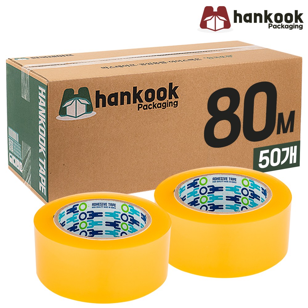 한국테이프 더블경포장 80M x 50개 박스테이프 투명 황색 42,900원