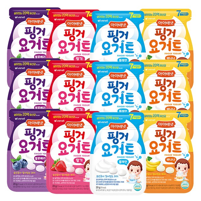 아이배냇 베베 핑거 요거트 4종세트, 4가지맛 4종, 80g, 3세트 48,600원