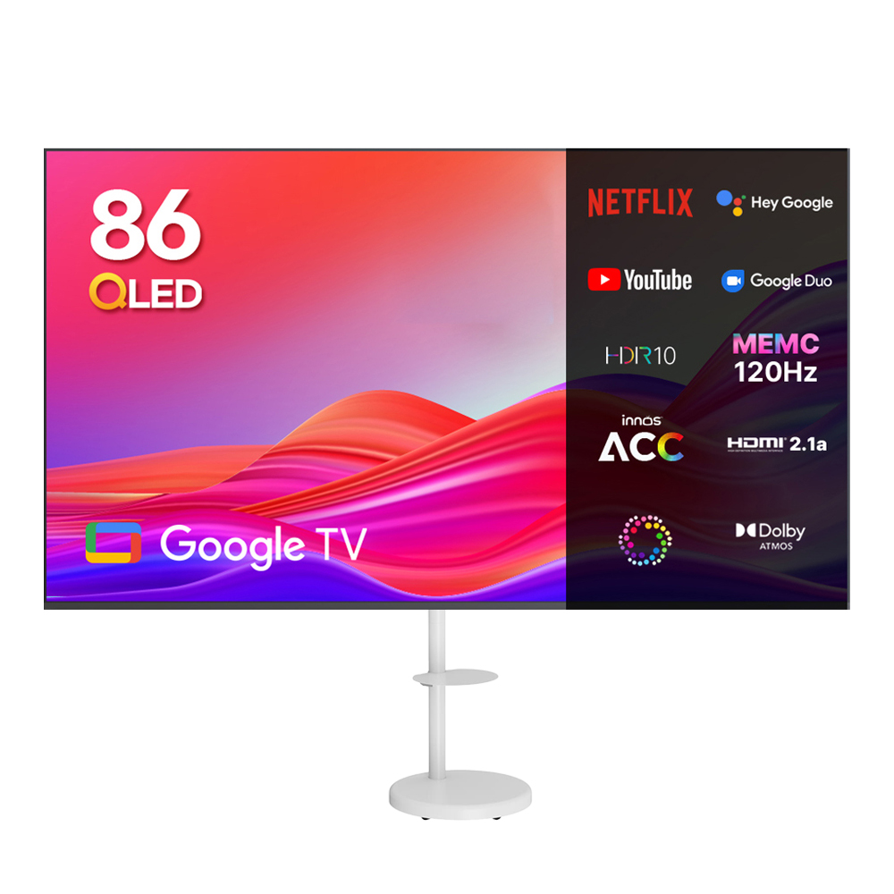 이노스 4K UHD QLED 구글 스마트 TV + 대형 삼탠바이미 티비 스탠드 삼텐바이미 TV 거치대 FS-30 화이트 세트, 218cm(86인치), G86QLED, 방문설치 1,593,010원
