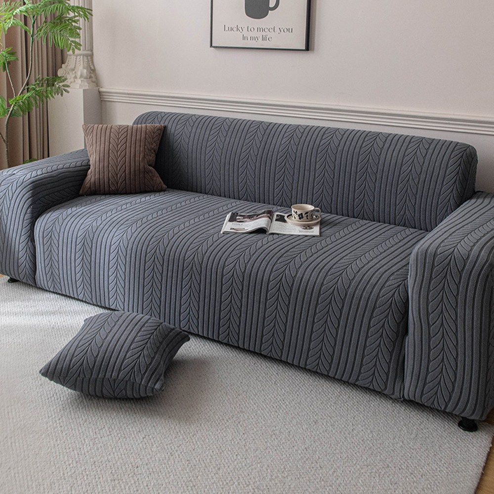 고탄력 폴라 플리스 소파커버 쇼파패드 3인용 4인용 사계절 소파 커버 전방위 소포 미끄럼 애완 발톱 방지 소파커버, 짙은 회색, 1개 80,000원