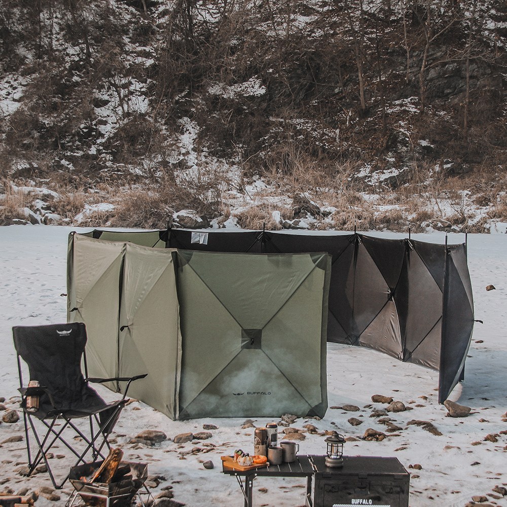 버팔로 캠핑 5면 오토 윈드 스크린 원터치 바람막이, 5면오토윈드스크린_블랙 129,000원