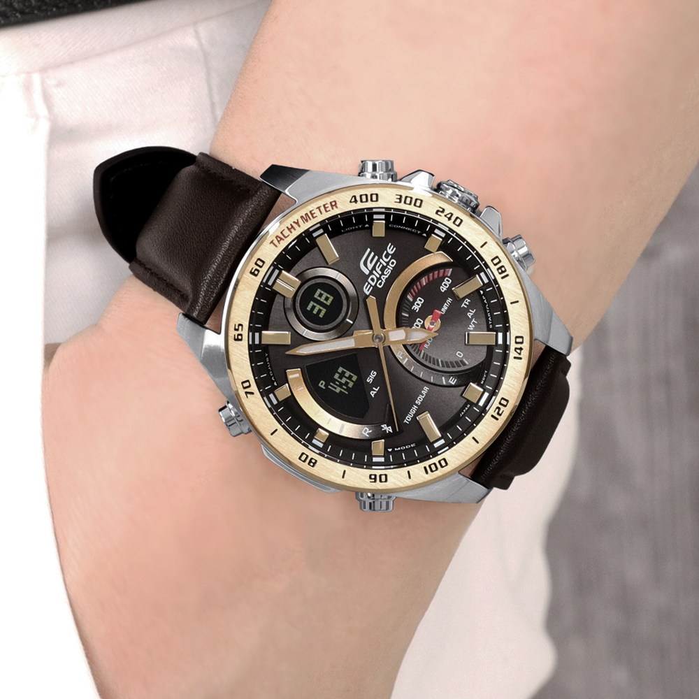 카시오 에디피스 남성 솔라 아나디지 블루투스 가죽 캐주얼 시계 260,400원