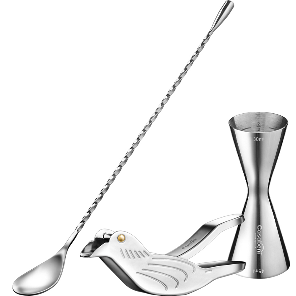 까사베니 홈텐딩 칵테일 올스텐 계량 지거 30ml 45ml + 바스푼 30cm + 버드스퀴저 세트 28,160원