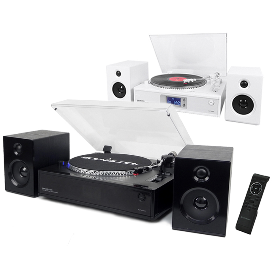 사운드룩 LP턴테이블5080PRO 양방향 블루투스 트윈우퍼 패시브 스피커,CD플레이어 USB카드SD MP3재생 라디오 AUX 더스트커버 리모컨 5가지이퀄라이저 258,000원