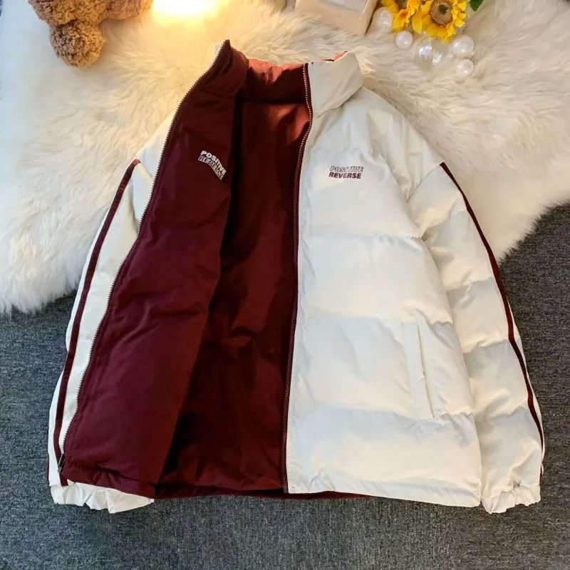 YioYcc 겨울 캐주얼 남녀공용 숏 패딩 양면 착용 투컬러 루즈핏 커플 패딩룩 27,600원