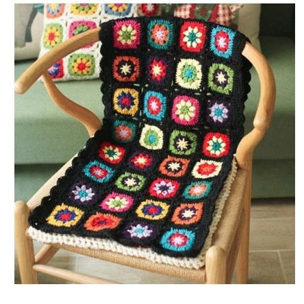 SAMARA  핸드메이드 손뜨개 코바늘 소품 그래니 스퀘어 크로쉐 블랭킷 러너 35,800원