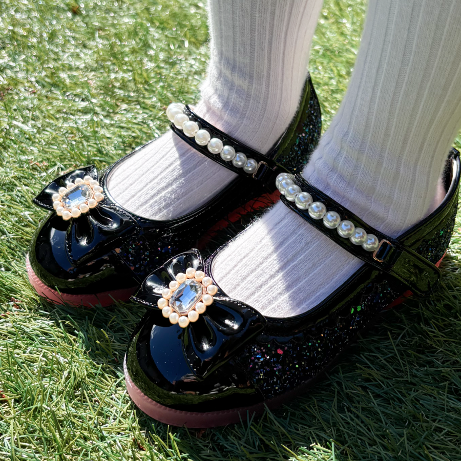 [프롬베베] 여아용 웬디 진주장식 글리터 단정한 LED 구두 42,000원