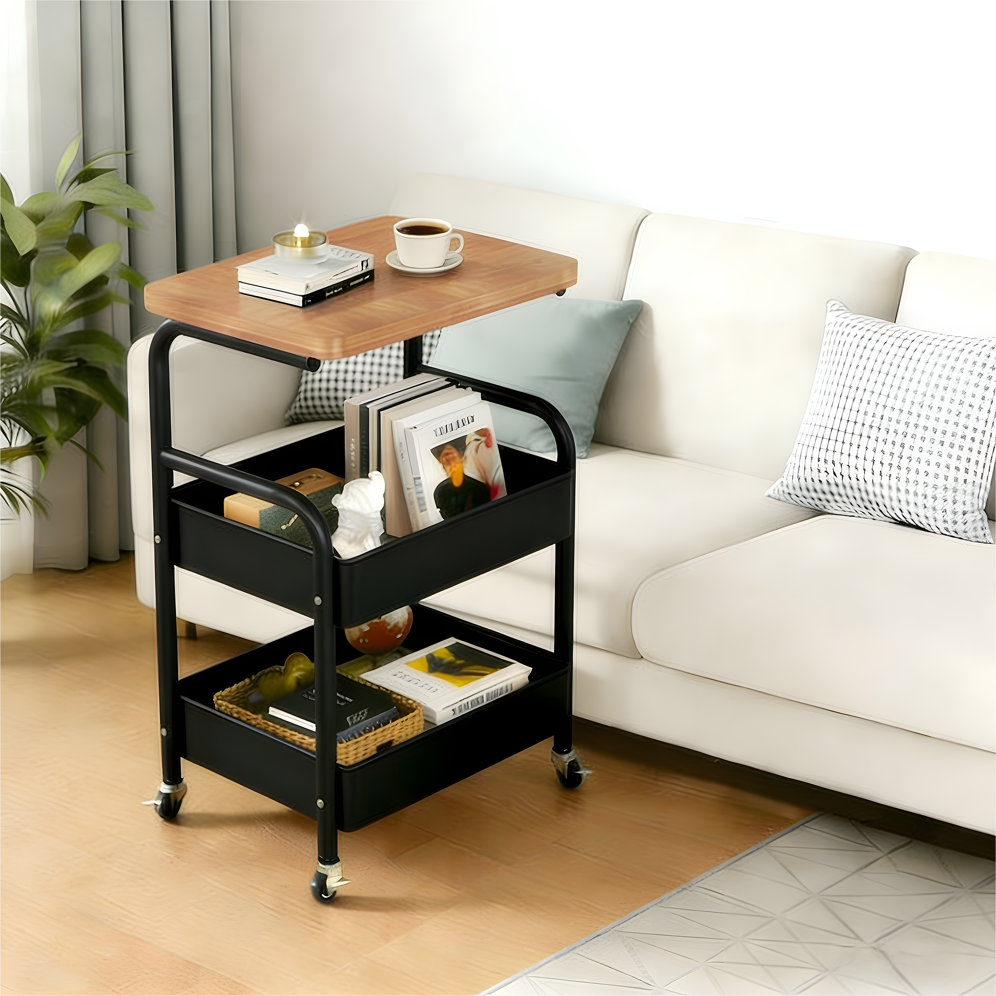 프란다스 바퀴 달린 이동식 철재 가정용 360도 회전 선반 13,800원