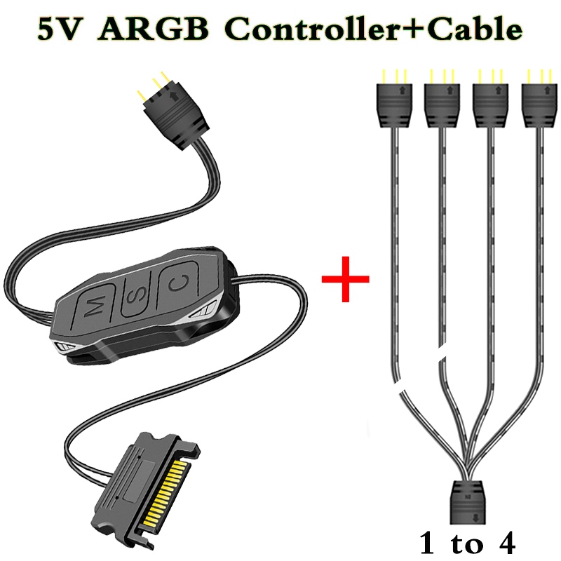 COOLMOON AR-1 RGB 컨트롤러 케이블 SATA ARGB 미니 허브 어댑터 PC FAN 냉각 라이트 스트립용 5V 3 핀 20,460원