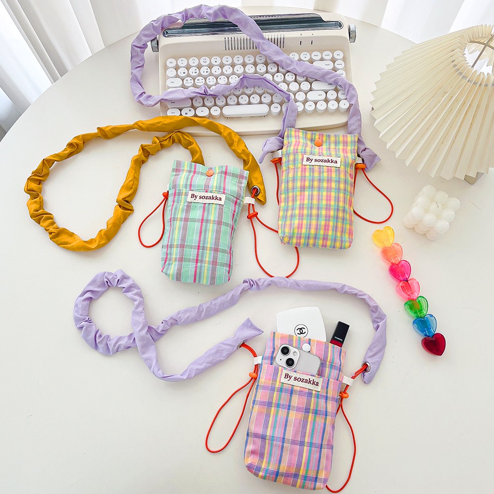 여성 휴대폰 가방 체크 미니 크로스백 가벼운 초등 핸드폰가방 어린이 스마트폰가방 4,420원