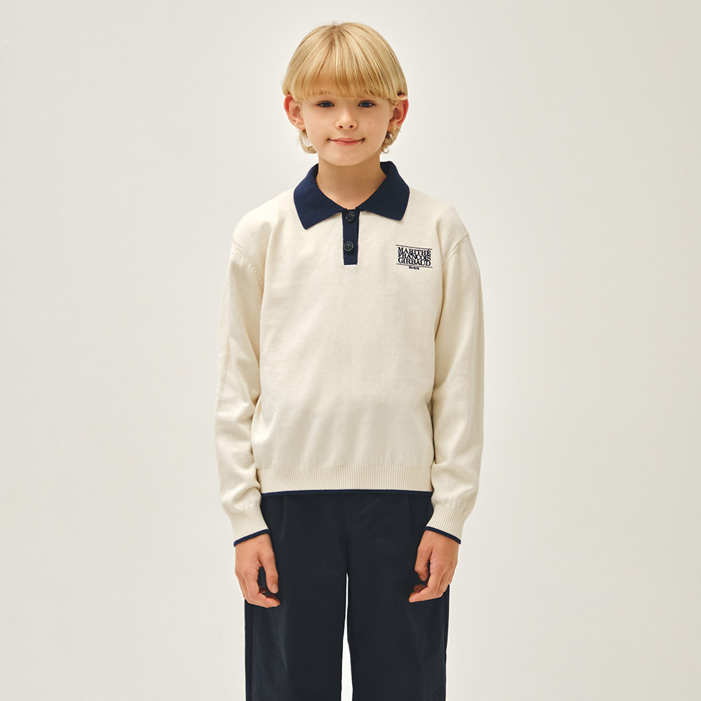 마리떼프랑소와저버 아동용 스몰 클래식 로고 카라 니트 풀오버 99,000원
