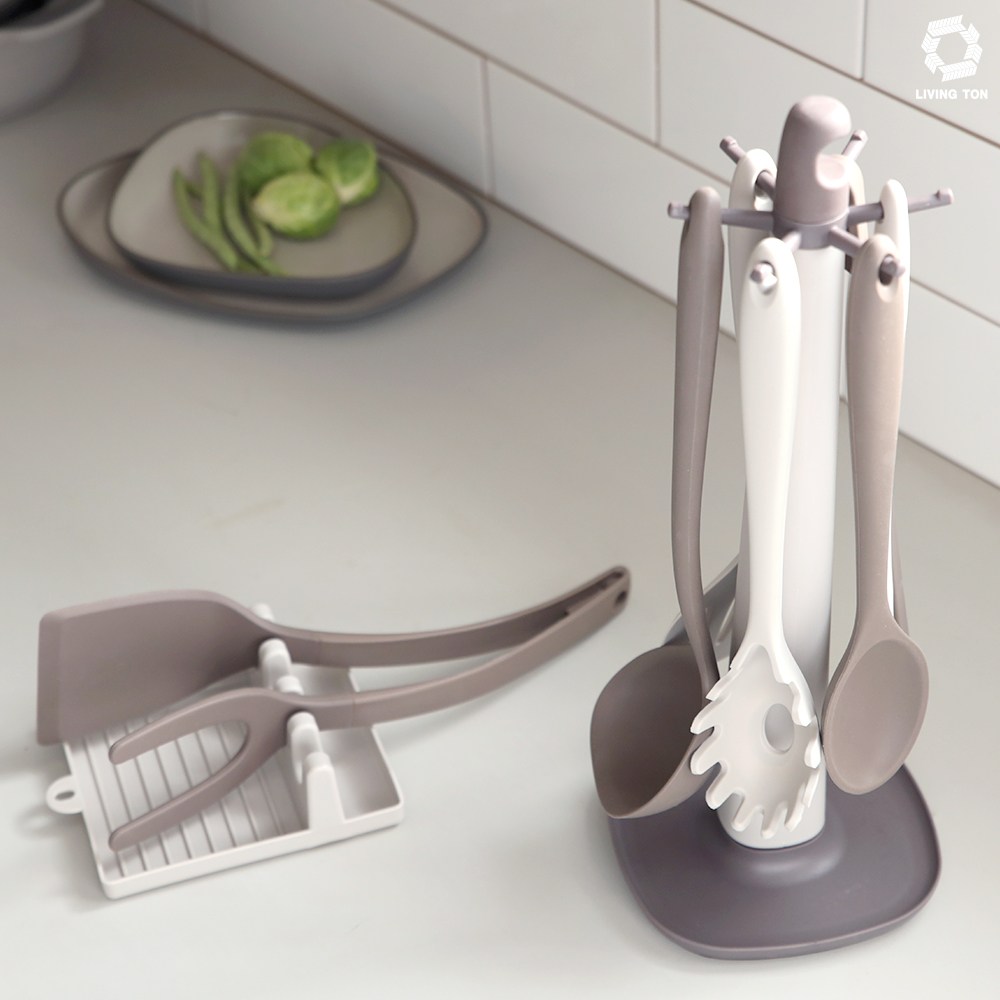 리빙톤 실리콘 키친툴 9종세트 조리도구 국자 뒤집개 집게, 1개, 단일색상, 9종세트 39,800원