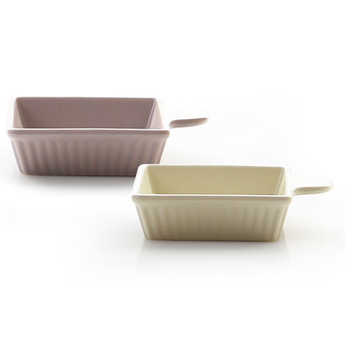 프렐류드 크리미 핸디 정사각접시 2종 세트 8,200원