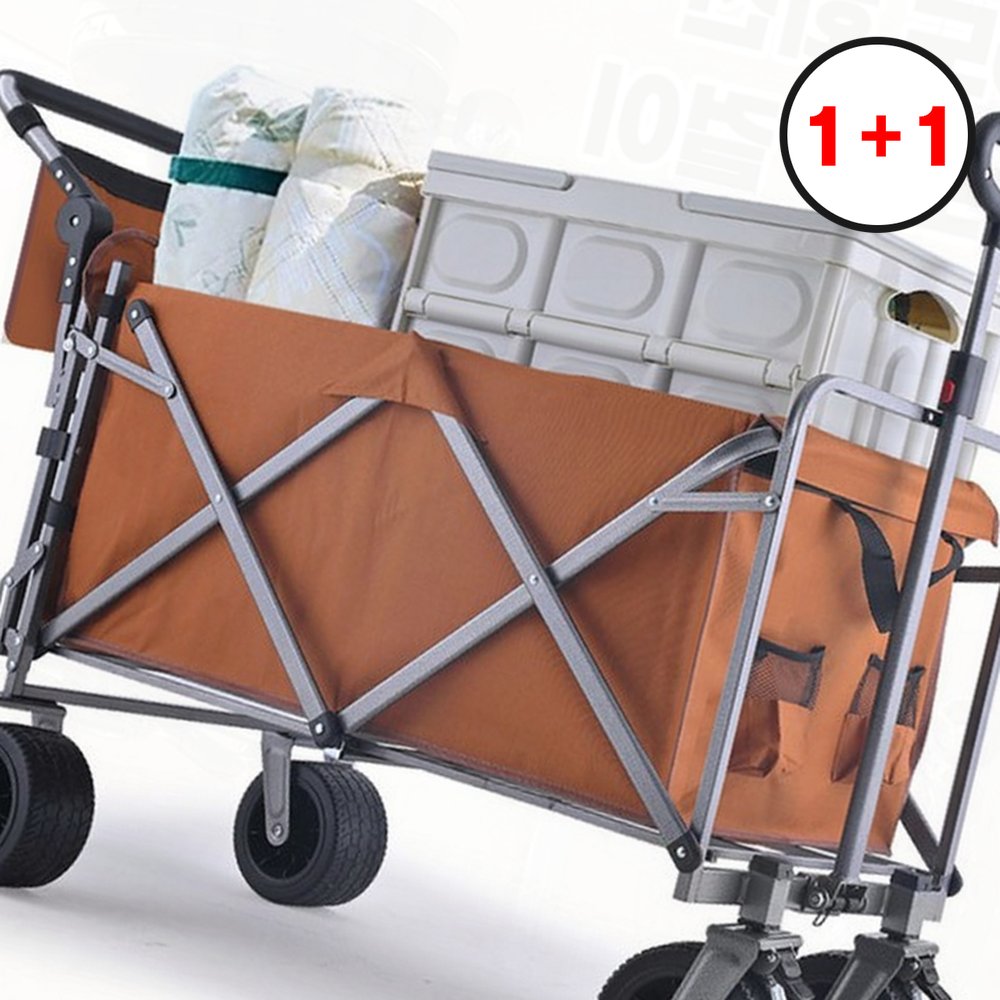 오픈형 푸시 캠핑 웨건 300L 대용량 접이식 폴딩 카트 수레(1+1상품으로 주문수량의 2배수량 배송) 301,750원