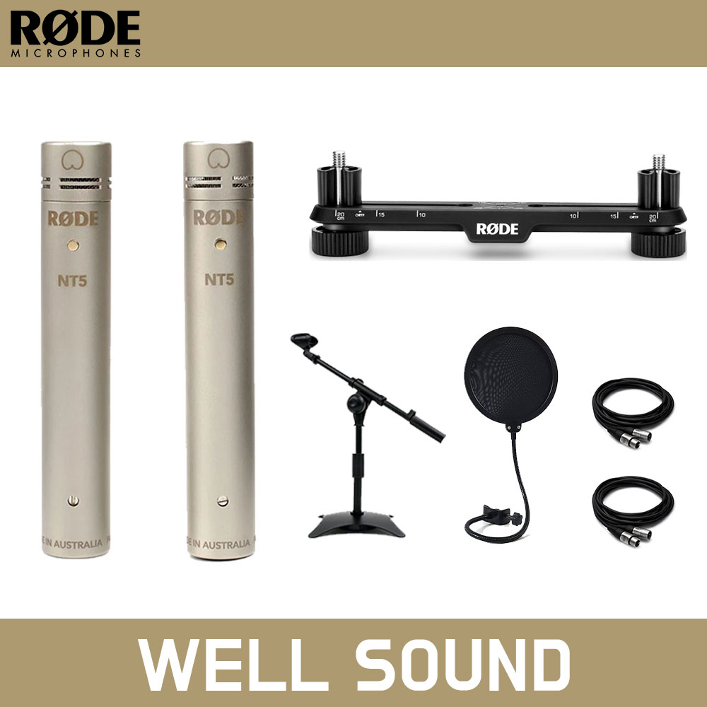 [녹음용 패키지] 로데 NT5 Matched Pair 2개 로데 스테레오바 팝필터 케이블 탁상용 T자 스탠드 669,000원