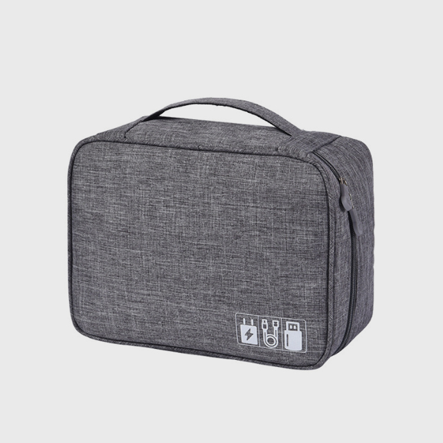 DM 알럽홈 대용량 심플컬러 디지털파우치, 케이블 수납 C형(파우치형) - 그레이, 1개 7,500원