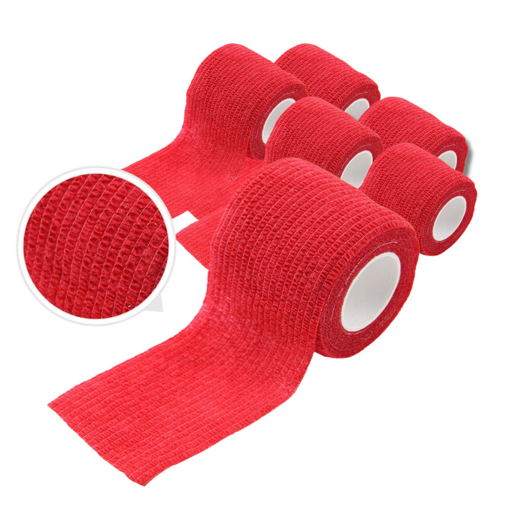 샤카스포츠 자가점착 밴드 레드 / 5cmx4.5m, 1세트, 6개입 10,900원