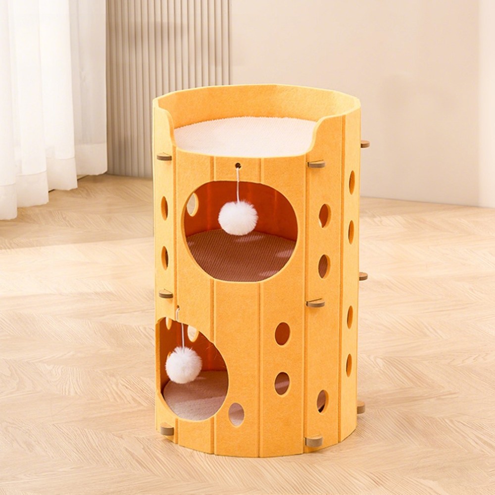 메일켓 다층 펠트 통풍 사계절 고양이 숨숨집 캣 하우스 캣타워, 1개, 옐로우 18,900원